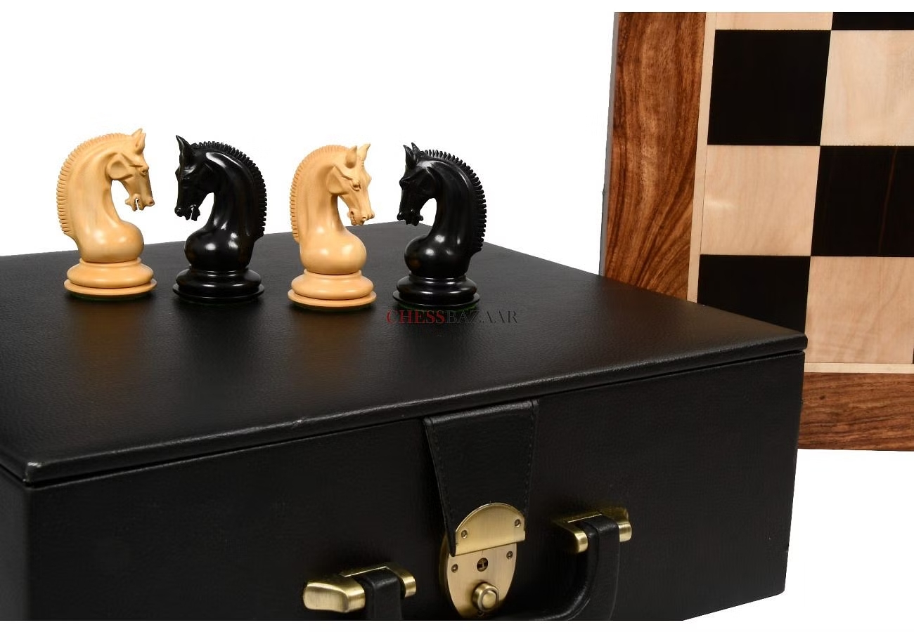 COMBO OF CB RED RUM LUXURY STAUNTON SERIES CHESS SET WITH WOODEN CHESS BOARD IN EBONY