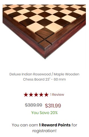 Deluxe Indian Rosewood Maple Wooden Chess Board 23