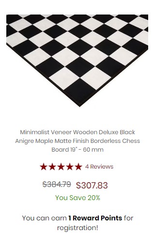 Minimalist Veener Wooden Black Chess Board