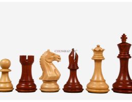 Fierce Knight Staunton Series Chess Pieces in Bud Rosewood & Box Wood