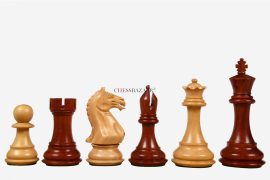 Fierce Knight Staunton Series Chess Pieces in Bud Rosewood & Box Wood