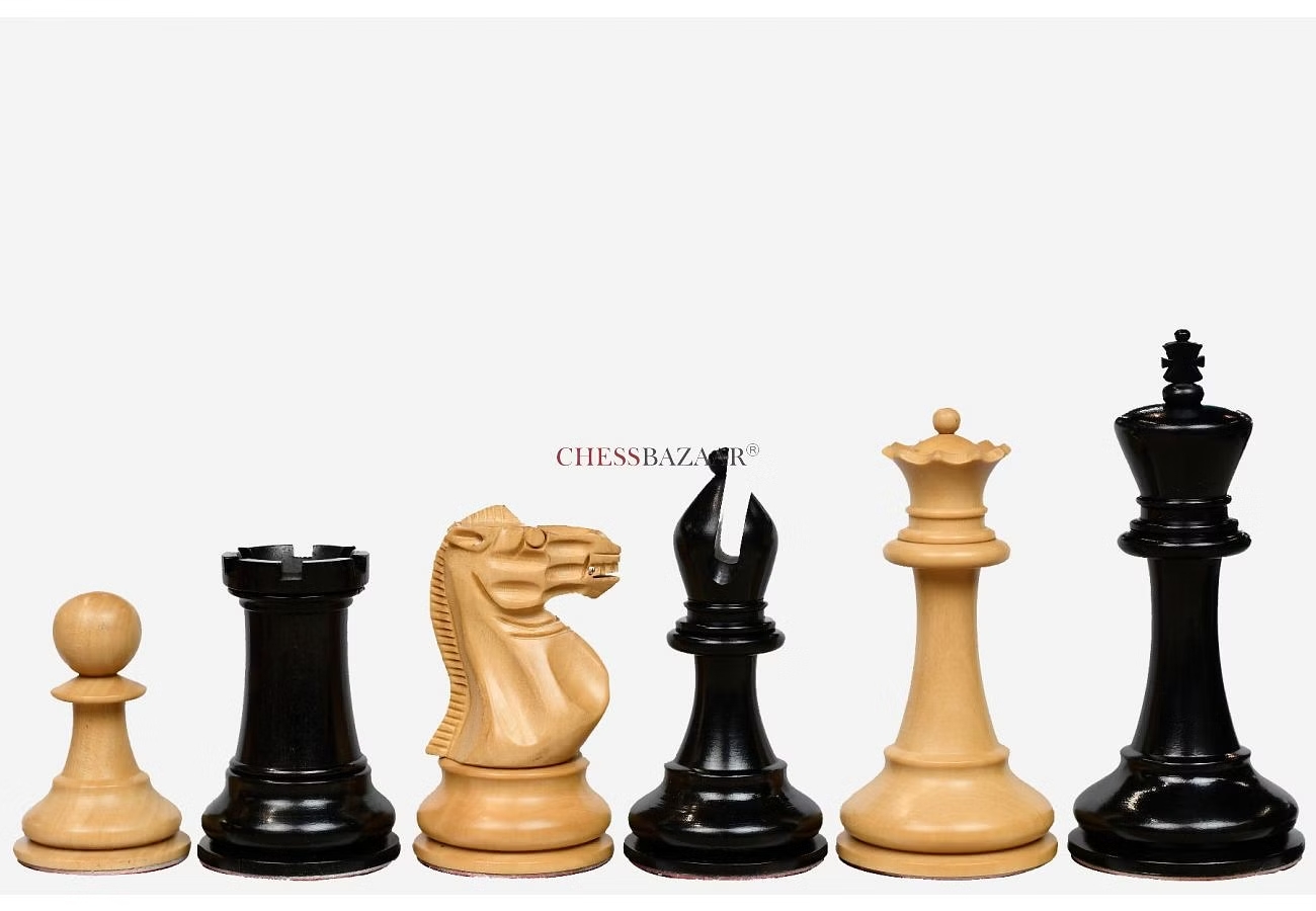 The Staunton Series (Jaques Pattern) Chess Pieces in Ebony & Box Wood - 3.4