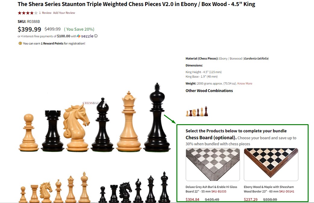 Triple Weighted Shera Series with optional chess board