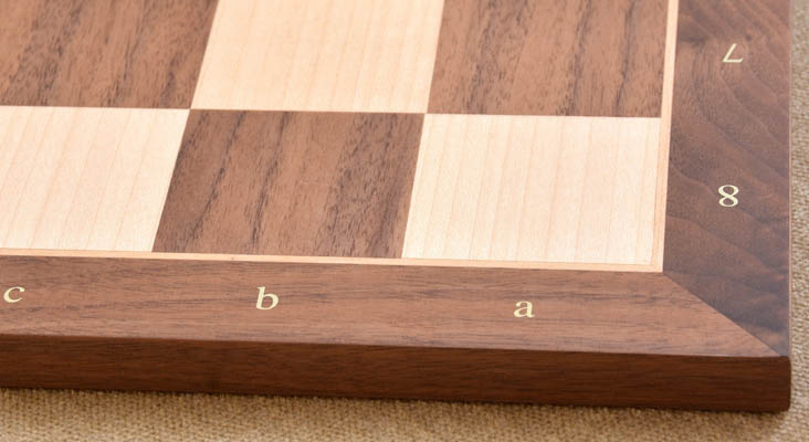Standard Walnut Maple Wooden Chess Board with Notation