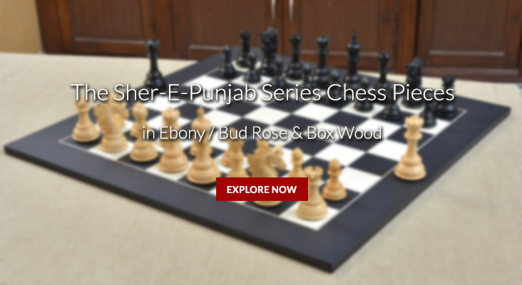 Chess Pieces in Ebony Wood / Box Wood