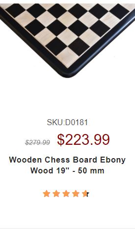 Ebony Wood Wooden Chess Board 