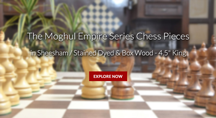 The Moghul Empire Series Chess Pieces in Sheesham Wood / Box Wood 