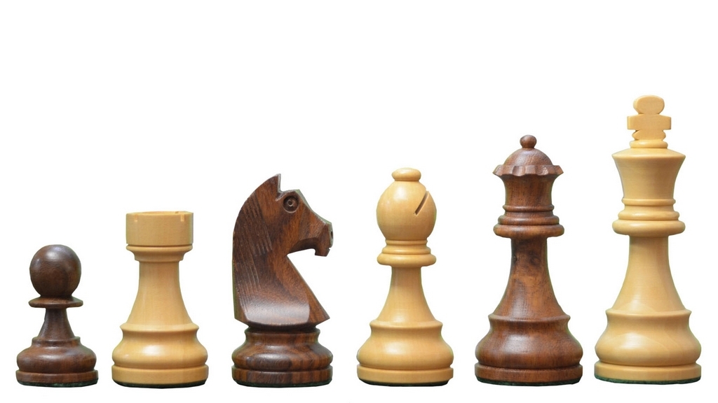 Tournament Series Staunton Chess Pieces with German Knight in Sheesham & Box Wood