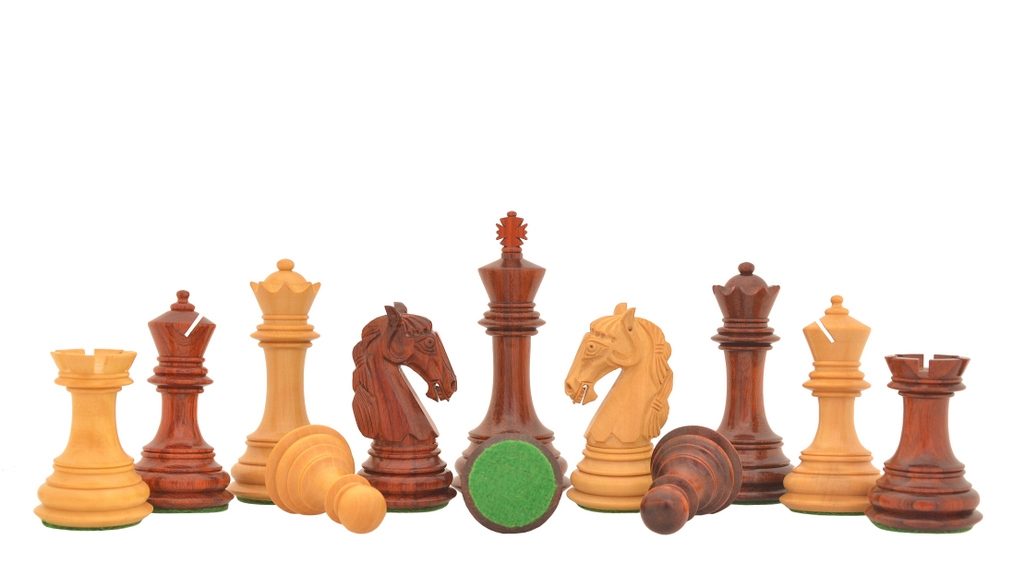 Buy he Columbian Staunton Series Chess Pieces in Bud Rose Wood & Box wood Online