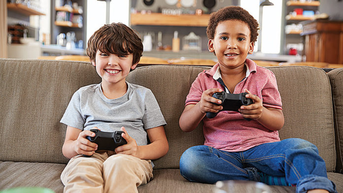 kids playing video games