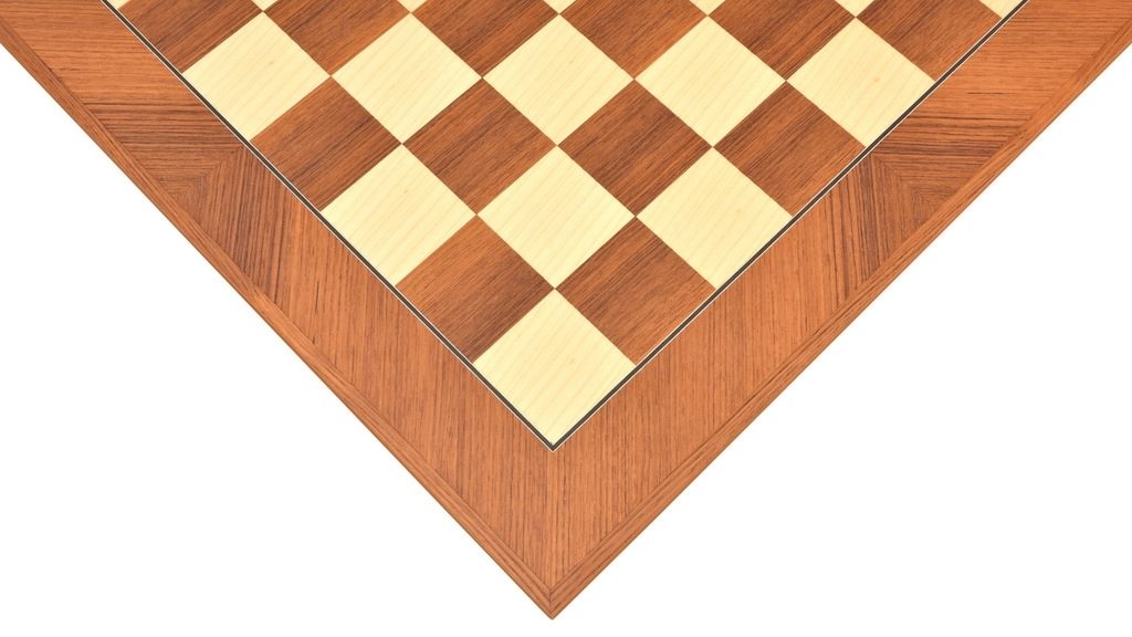 Wooden Deluxe Teak & Sycamore Matte Finish Chess Board