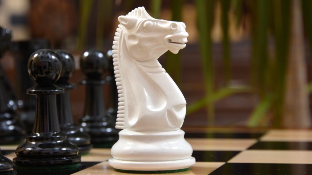 Reproduced 1940 Soviet Club Chess Set in Ebony & Ivory White - 4” King