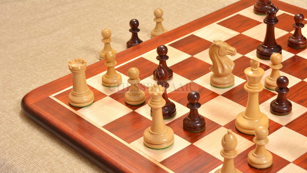 The GM Blitz Edition Staunton Series Chess Set in Bud Rosewood & Box Wood - 3.75" King