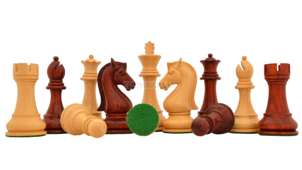 The Candidates Series Staunton Chess Set in Bud Rose / Box Wood - 3.75" King