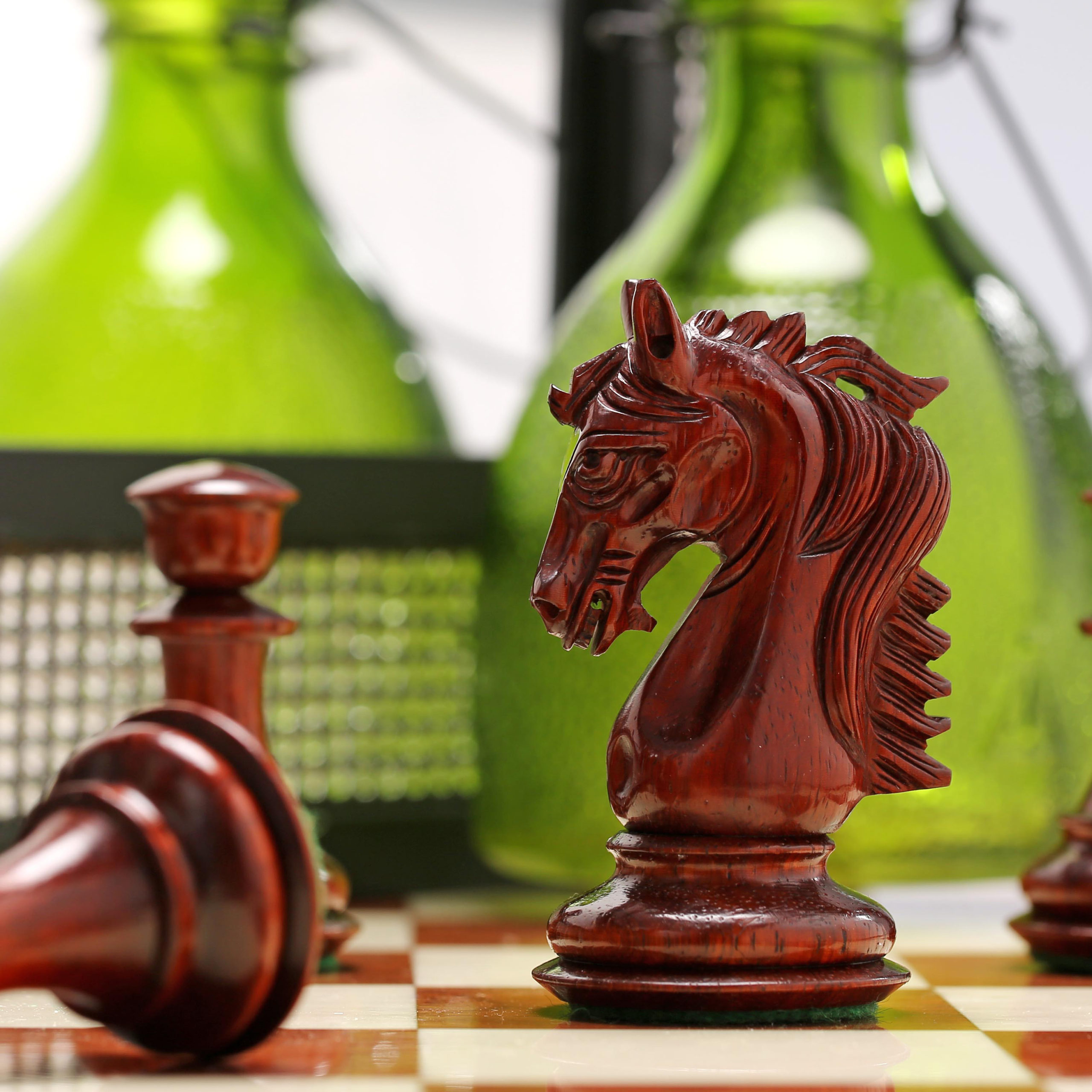 The Exquisite Carved Brass Chess Set