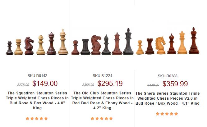 Triple Weighted Chess Pieces