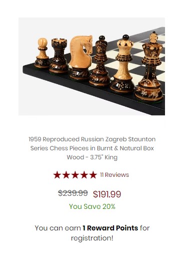 Wooden The 4 inch Burnt Zangreb Grand Master Chess Set, Packaging