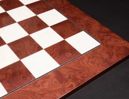 WOODEN RED ASH BURL MAPLE HI GLOSS FINISH CHESS BOARD