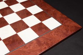 WOODEN RED ASH BURL MAPLE HI GLOSS FINISH CHESS BOARD