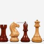 Fierce Knight Staunton Series Chess Pieces in Bud Rosewood & Box Wood - 4.0" King