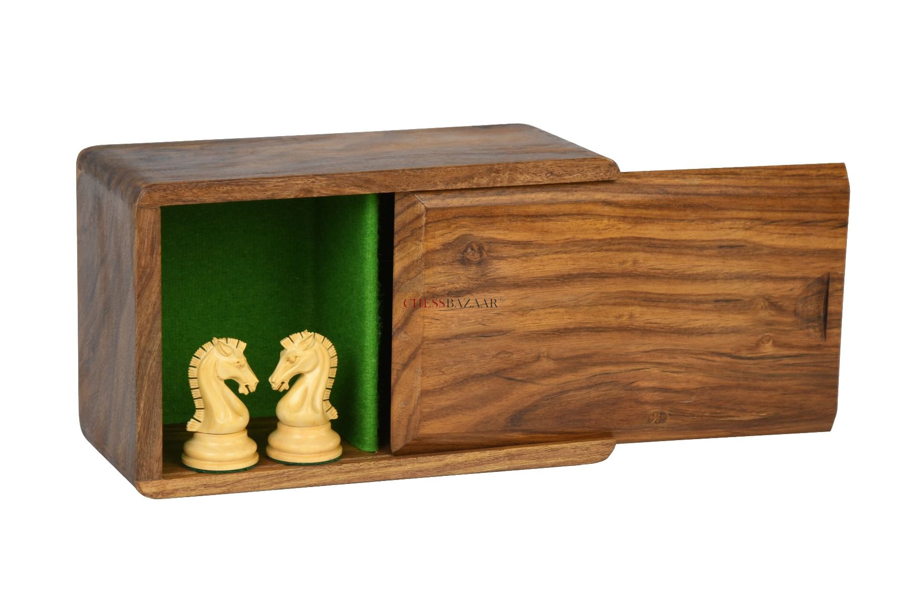 TOURNAMENT CHESS STORAGE BOX IN SHEESHAM WOOD FOR UP TO 3.8 inch chess set