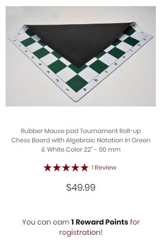 Rubber Mouse Pad Tournament Roll Up Chess Board