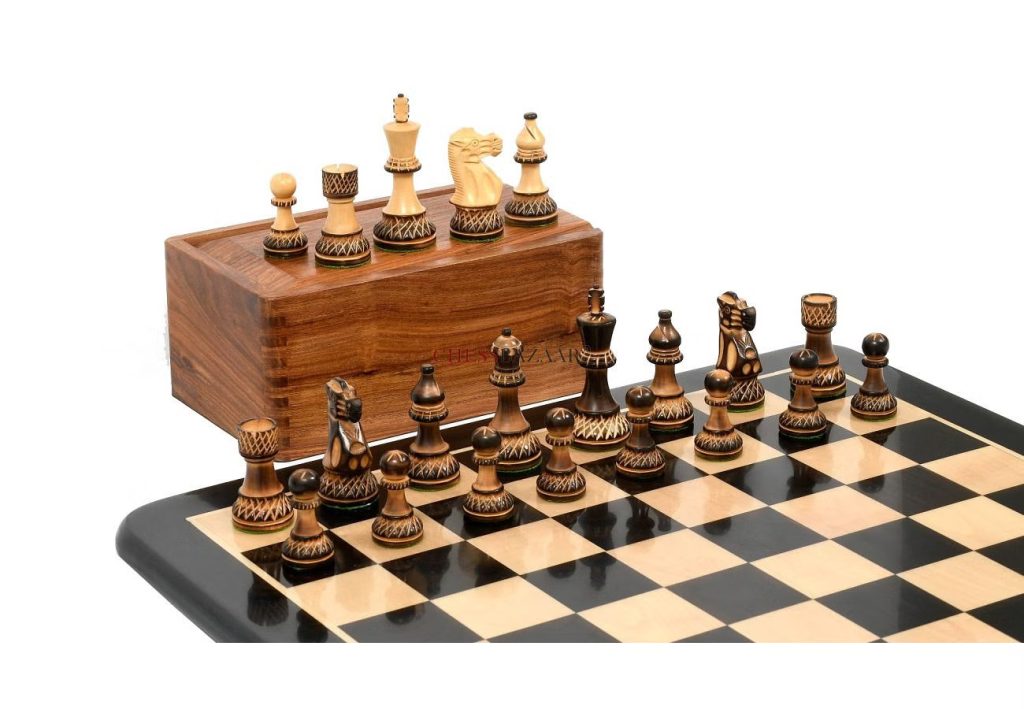 Burnt Blazed Hand Carved Chess Set