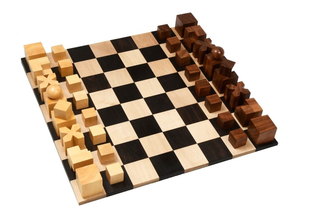 Reproduced 1924 Bauhaus Geometrical Chess Set