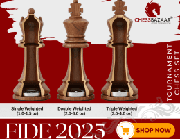 FIDE 2025 tournament standard chess pieces displaying single, double, and triple weighted Staunton chess sets with king heights ranging from 85mm to 105mm and corresponding base diameters, illustrating proper weight distribution for stability and tournament compliance
