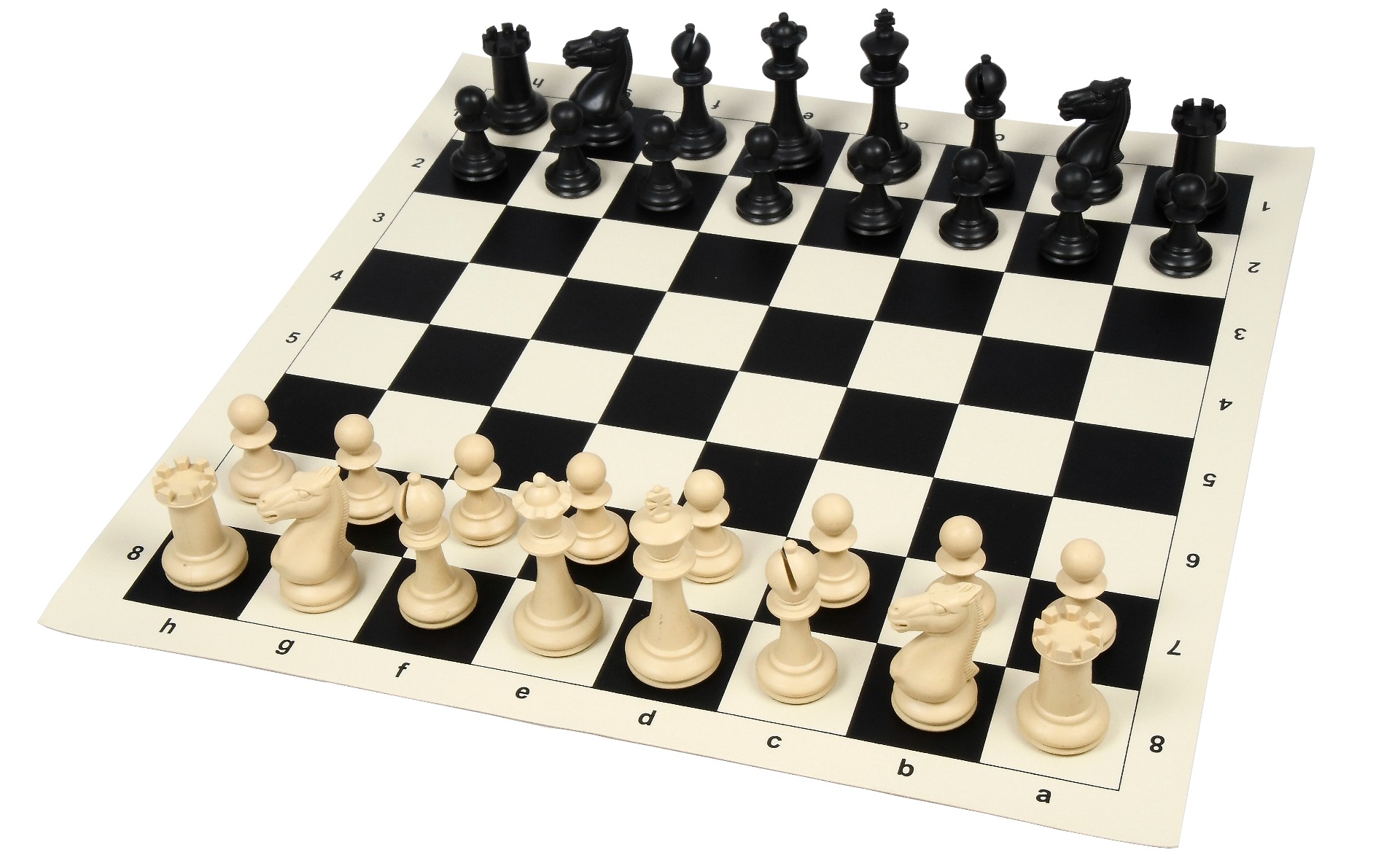 Great Gift Set Chess White & Black Plastic Chess Pieces And Board King D 