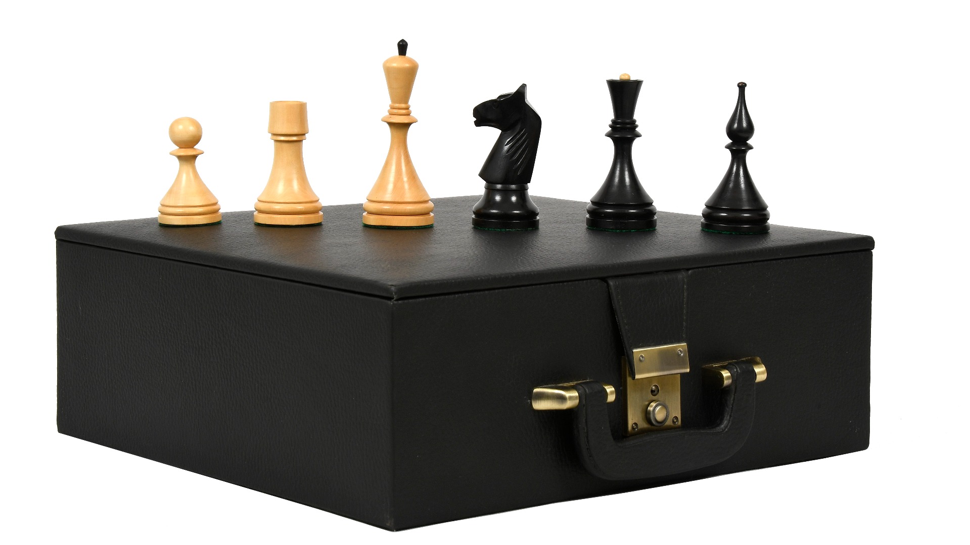 4” Box wood Reproduced 1961 Soviet Championship Baku Chess Set in Ebonized 