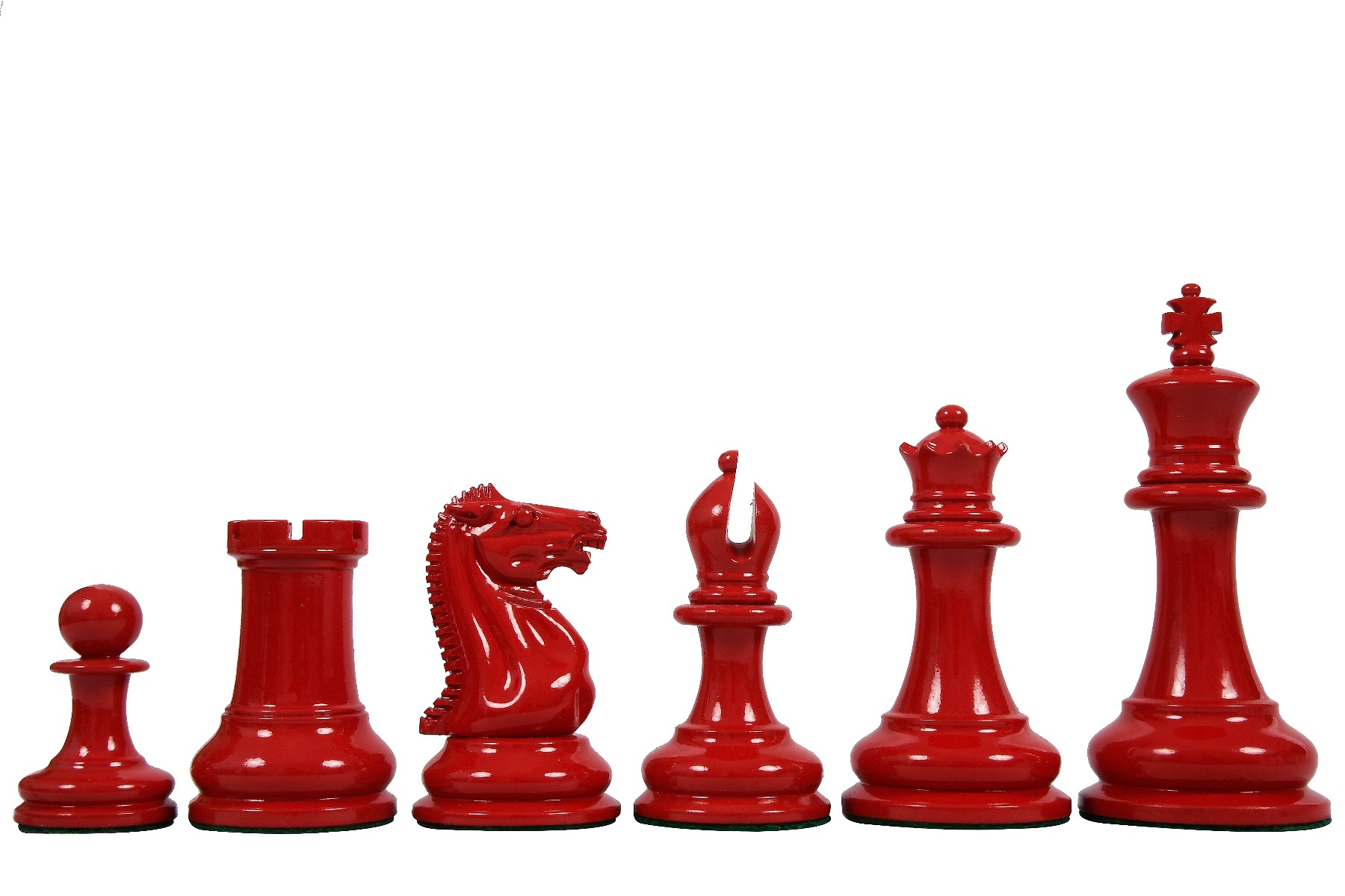 4 Queens Staunton Single Weight Chess Pieces Full Set of 34 White & Red 