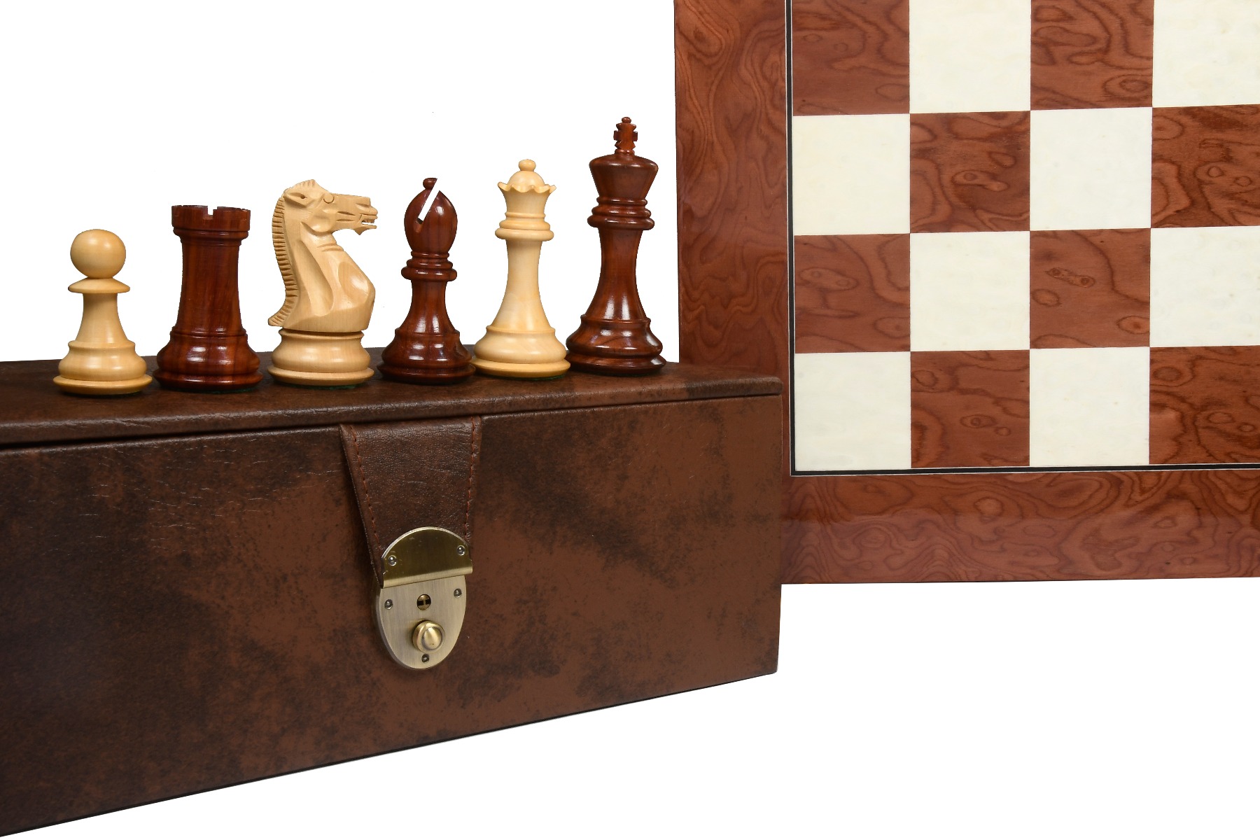 Honour of Staunton Weighted Chess Pieces in Indian Rose Wood & Boxwood 4.0" King 