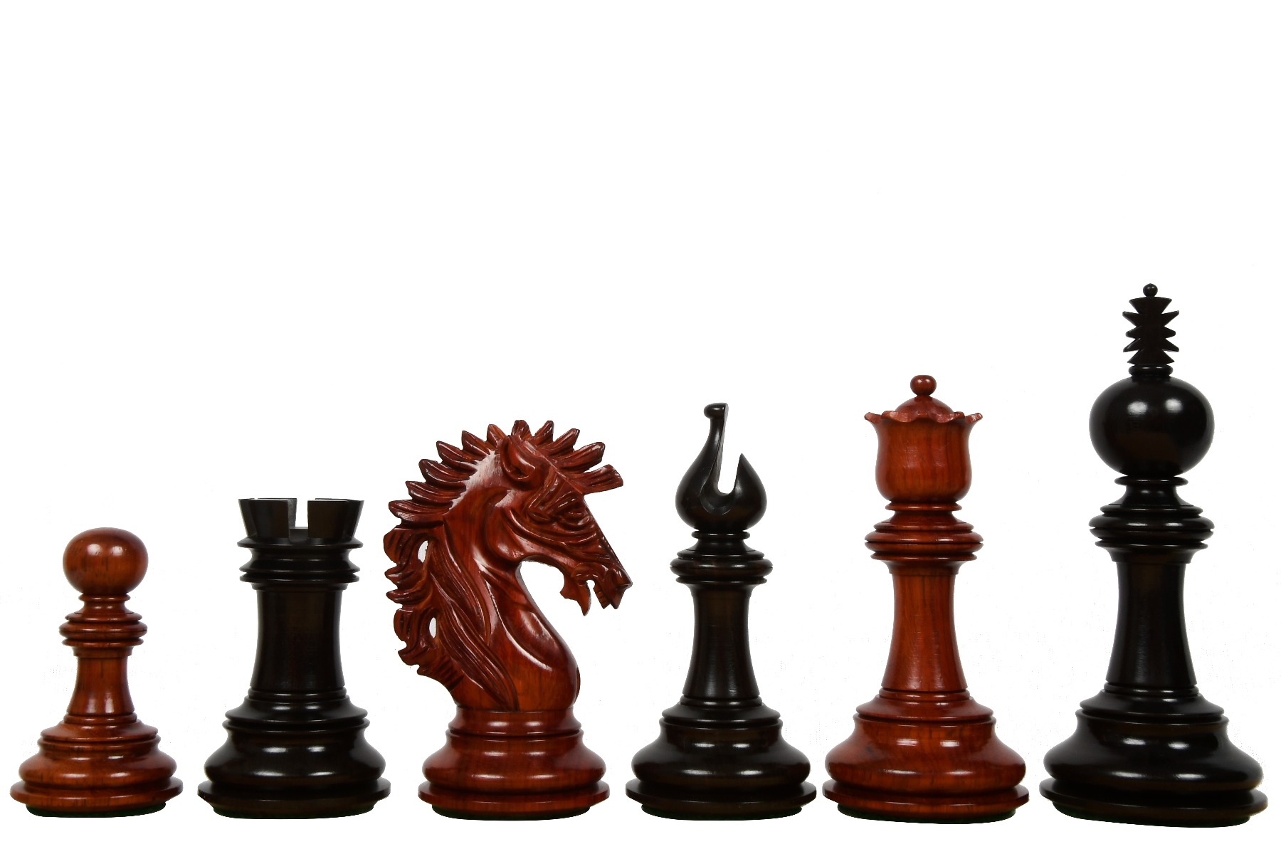 4.5" Luxury Staunton Chess Piece Set in Bud Rosewood & Ebony wood 2 Extra queen 