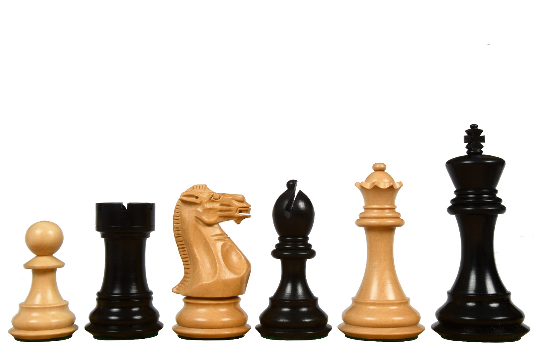 4.2" Executive Staunton Chess Pieces Only Set Weighted Ebonised Boxwood 