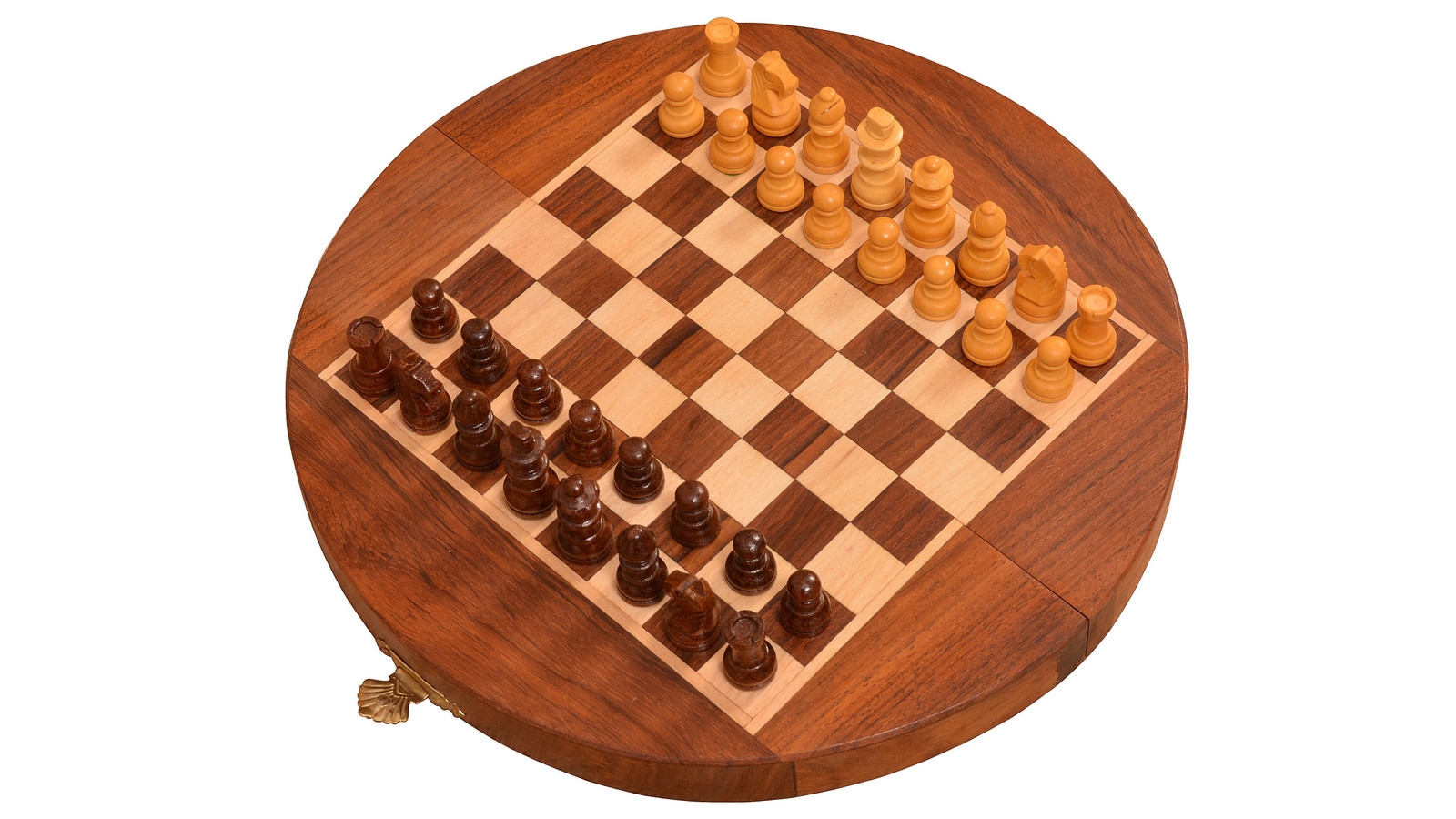 FOLDING  WOODEN BOARD QUALITY CHESS SET.EUROPEAN MADE MAGNETIC NEW 