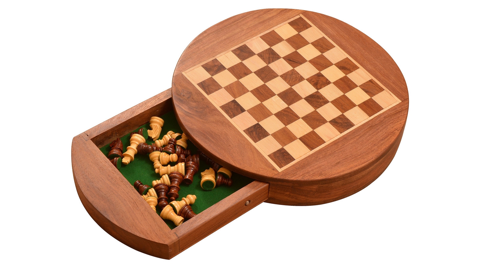 Travel Series Magnetic Pocket Chess Set in Sheesham & Box wood SKU-D0101 