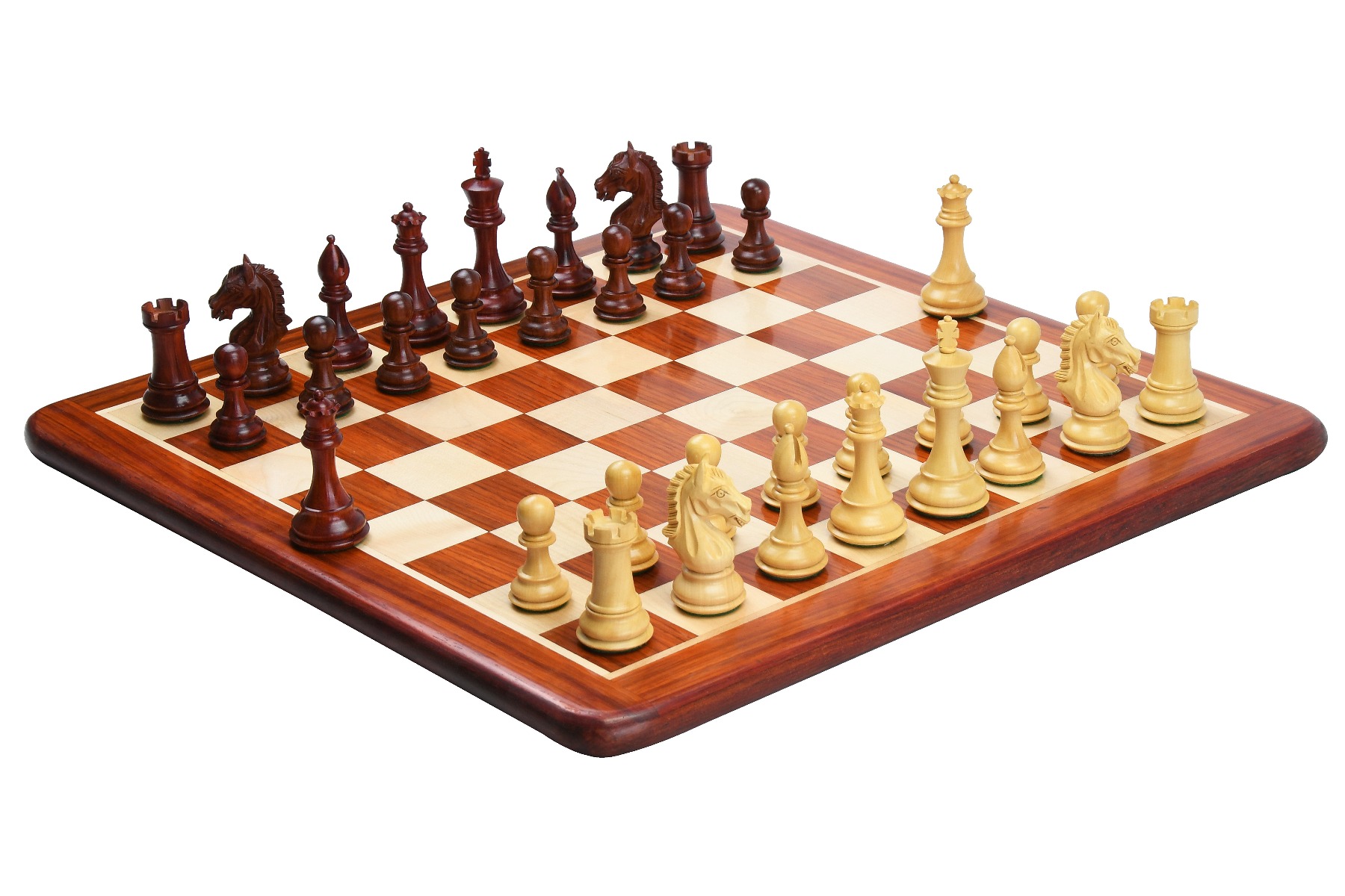 Details about   Tournament 21" Handcrafted Wooden Chess Board and Quadruple Weighted Chessmen 