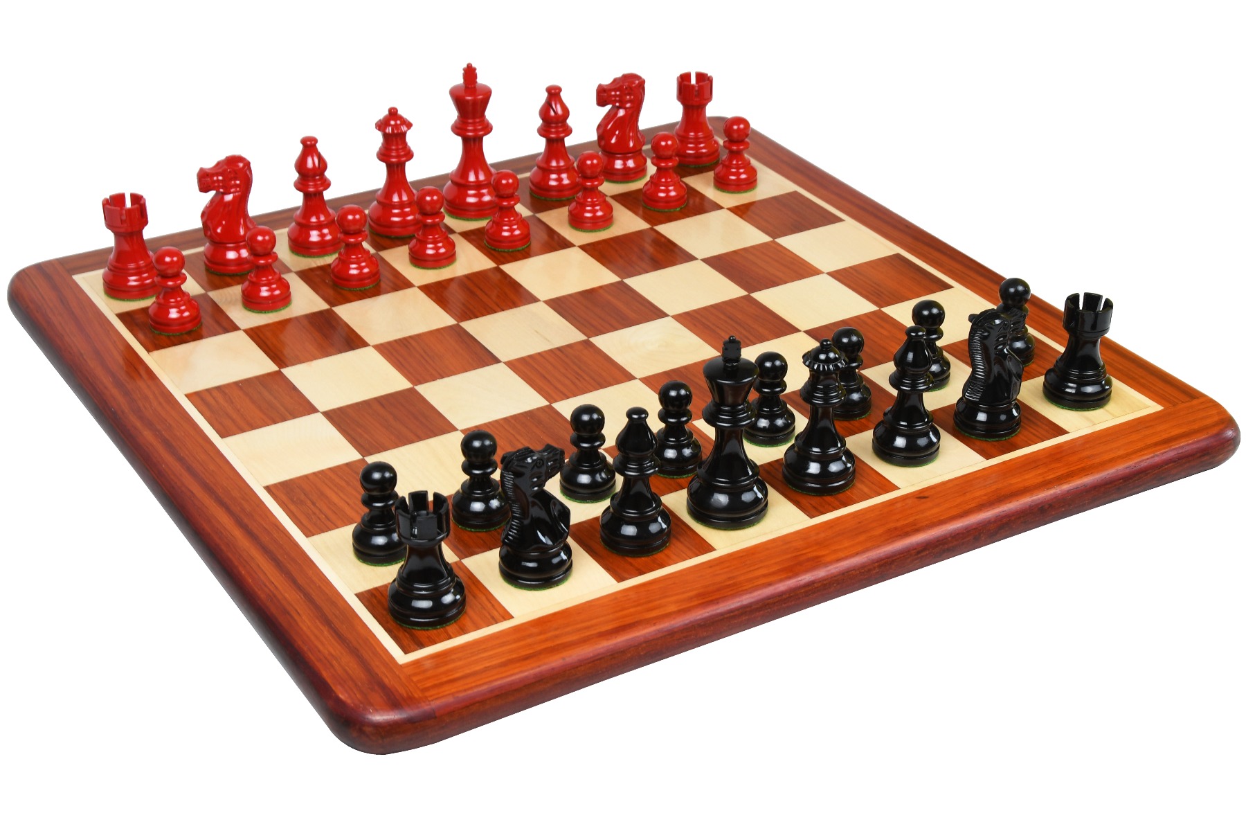 CHESSBAZAAR Wooden Chess Board Blood Red Bud Rose Wood 21" 55 mm 