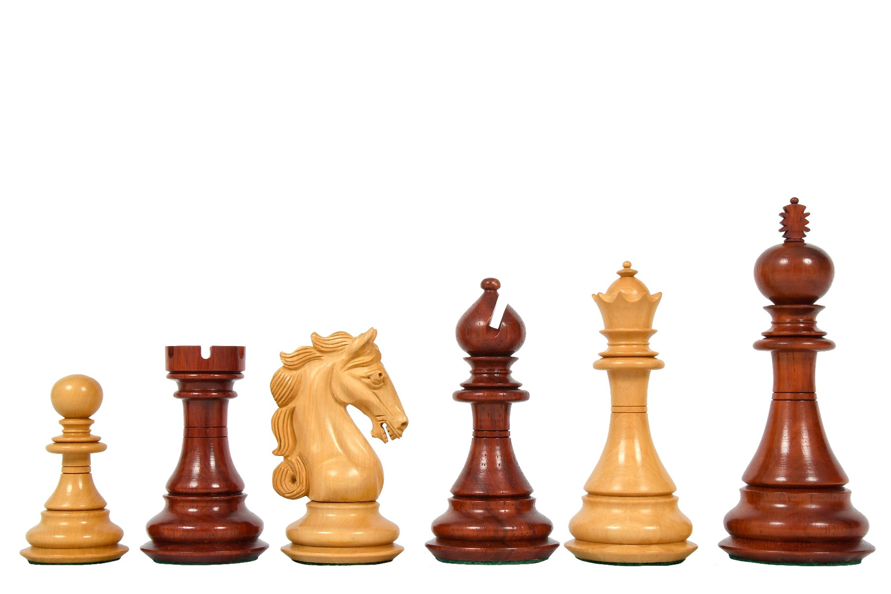 4 Queens Staunton Triple Weighted Chess Pieces Full Set 34 Green & Red 