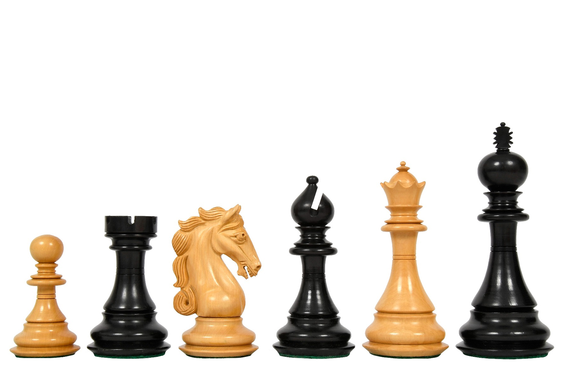 Staunton Chess Pieces Set Ebony Wood Club Series King 4.1" Extra Queens 