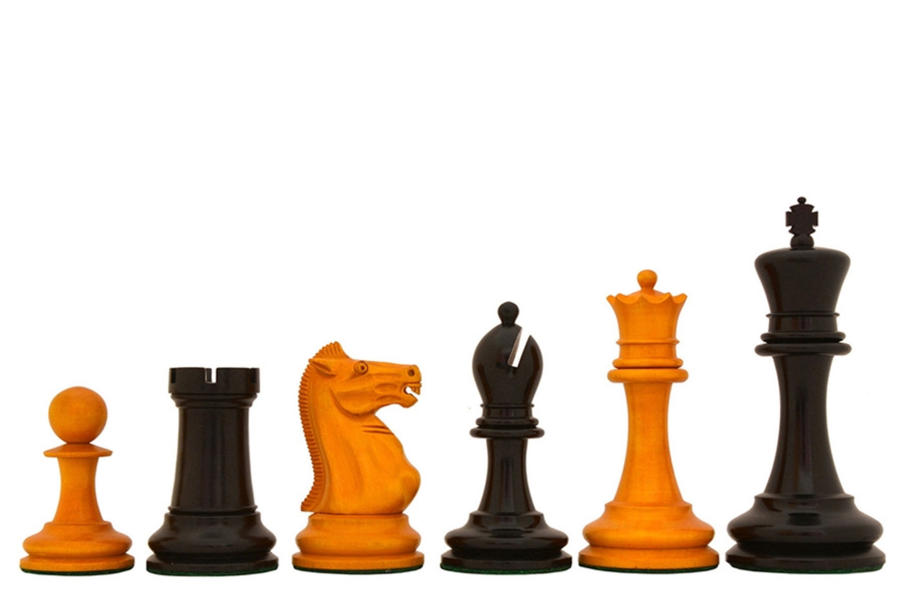 3.75" King Reproduced 1880s-90s Staunton Antique Chess Set in  Ebony Boxwood 