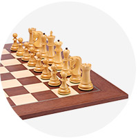 Schach mit Figuren, Nr. 122B aus Holz, Schachspiel 30x30x2,5 cm